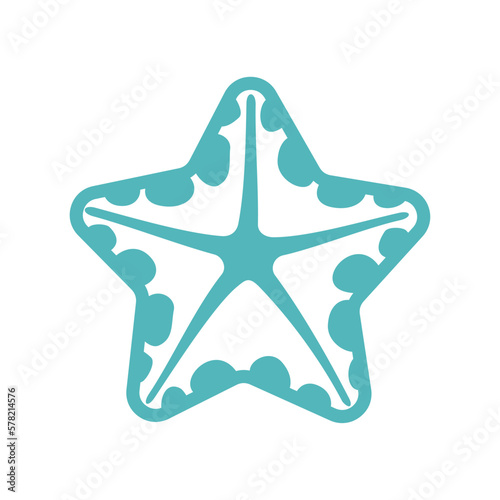 Sea starfish vector single icon, separate isolated illustration
