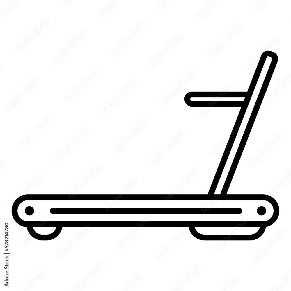 Illustration of Treadmill design Line Icon Illustration of Treadmill design Line Icon