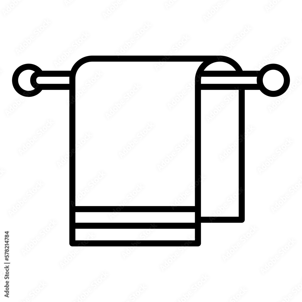 Illustration of Towel design Line Icon Illustration of Towel design Line Icon