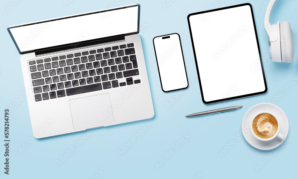 Laptop, tablet and smartphone Laptop, tablet and smartphone