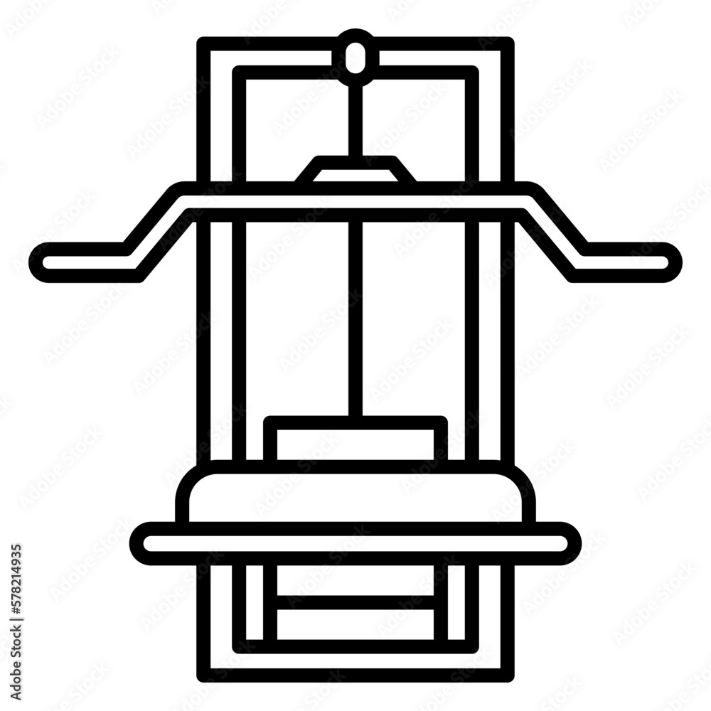 Illustration of Gym Machine Design Line Icon
