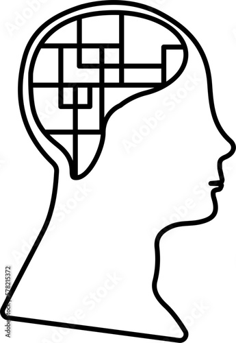 Thinking Icon Vector Outline 