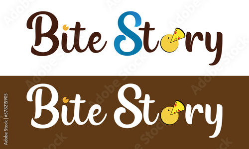 bite food vector typography font logo design template, bit food text design template vector