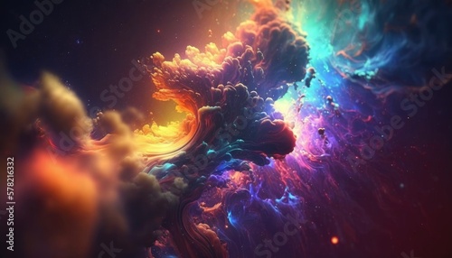 Abstract galaxy space background generated by AI technology © Terng
