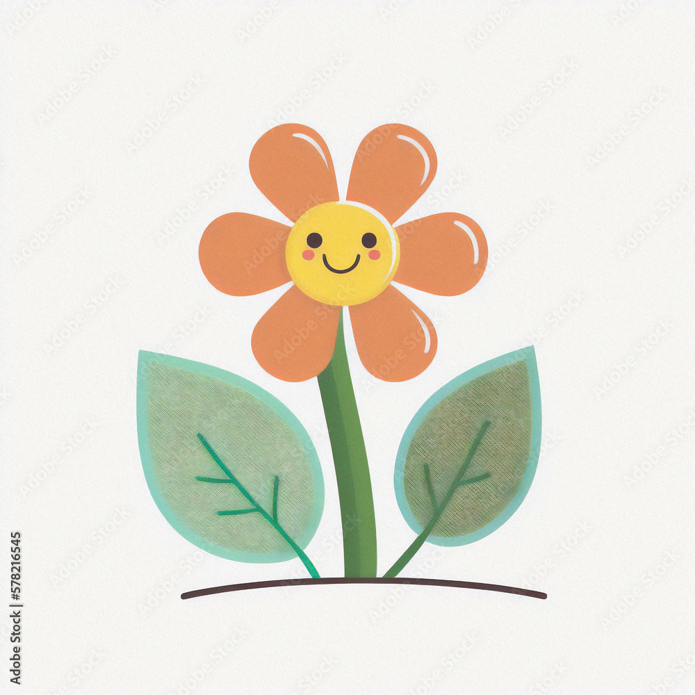 Cute Flat Vectorized Flower Icon Cute Flat Vectorized Flower Icon