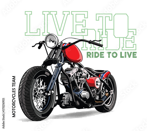 Motorcycles pictures vector ilustration for your T shirt or your design