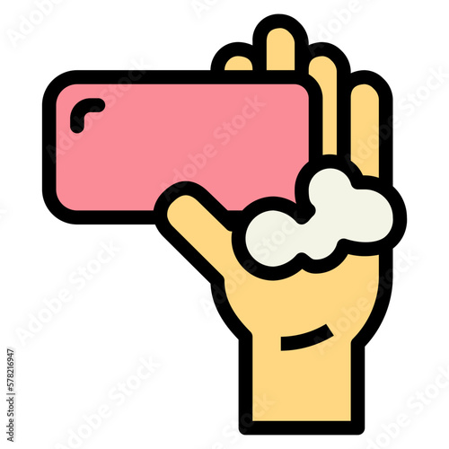 wash hands filled outline icon style