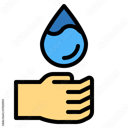 wash hands filled outline icon style