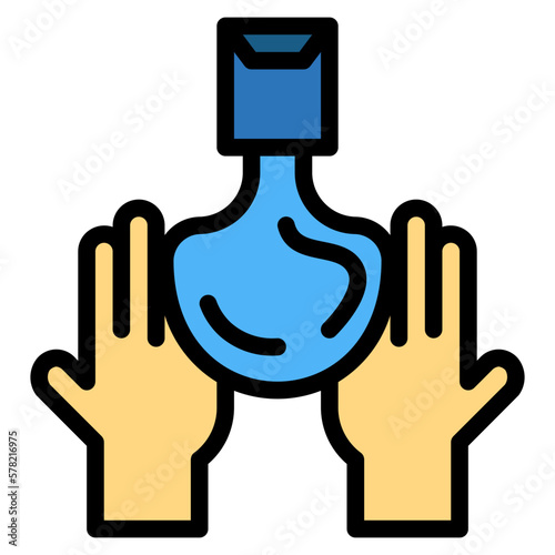 wash hands filled outline icon style