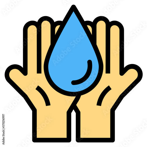 wash hands filled outline icon style