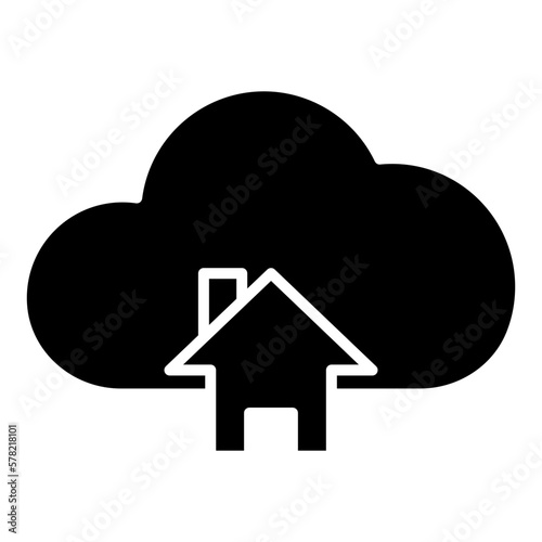 house cloud computing icon