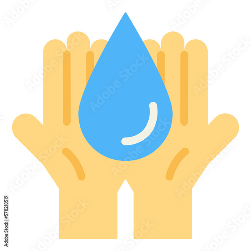 wash hands flat icon style
