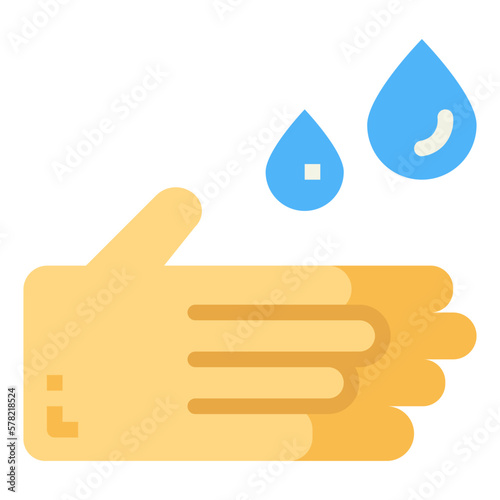 wash hands flat icon style