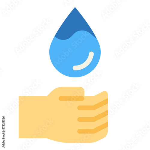 wash hands flat icon style