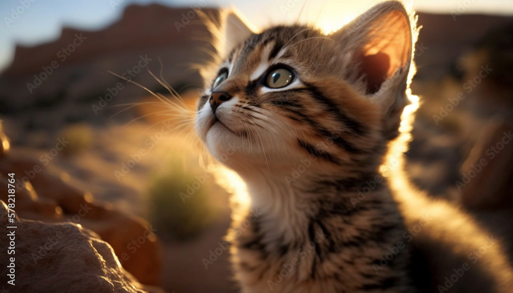 Cute kitten ready to take on the world - Kitten close up