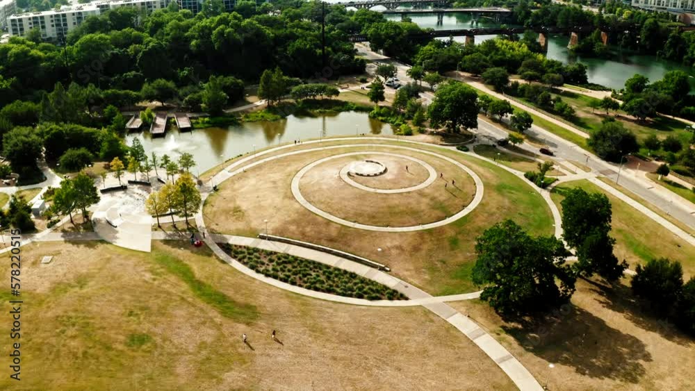 Drone view of park in Austin, Texas Drone view of park in Austin, Texas