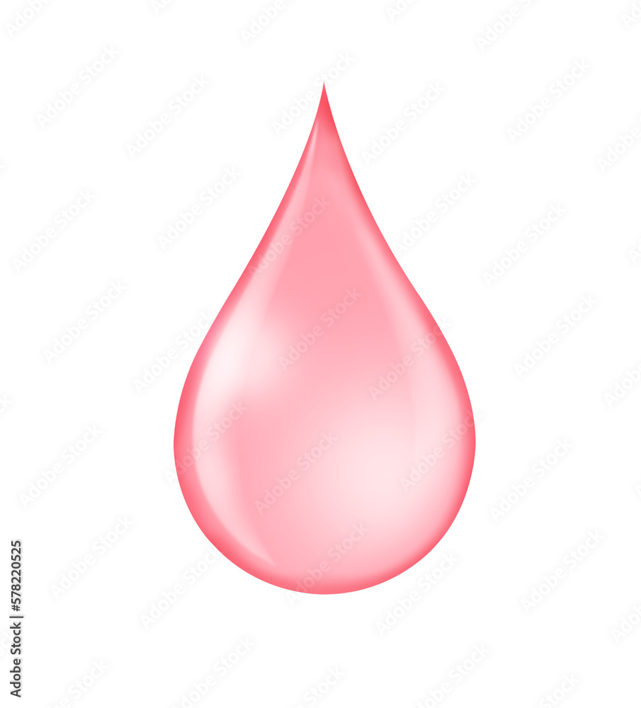 Pink drop isolated on white background with clipping path. Collagen serum transparent droplet for cosmetic, beauty and spa concept. Pink drop isolated on white background with clipping path. Collagen serum transparent droplet for cosmetic, beauty and spa concept.