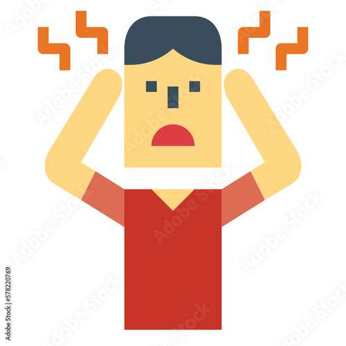 headache flat icon style