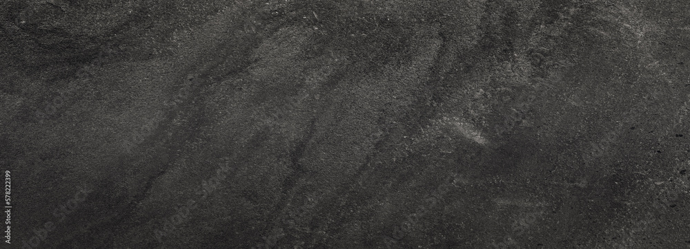 Naklejka premium black white stone texture. grunge rock surface. old rough concrete wall. dark gray background backdrop. wide panoramic banner