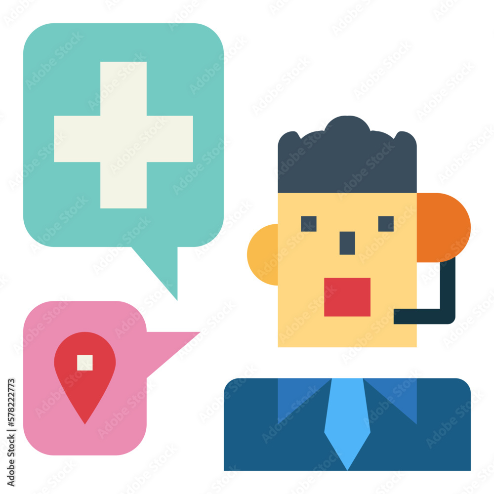 Obraz premium call center flat icon style