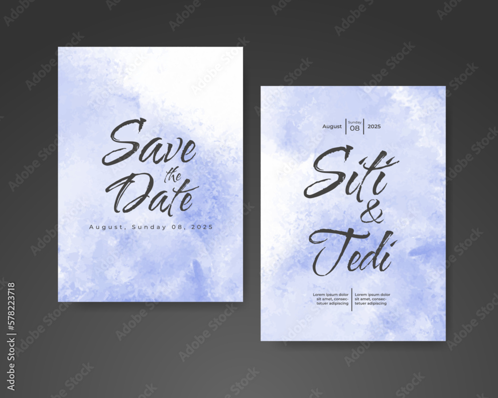 Wedding invitation with abstract watercolor background Wedding invitation with abstract watercolor background