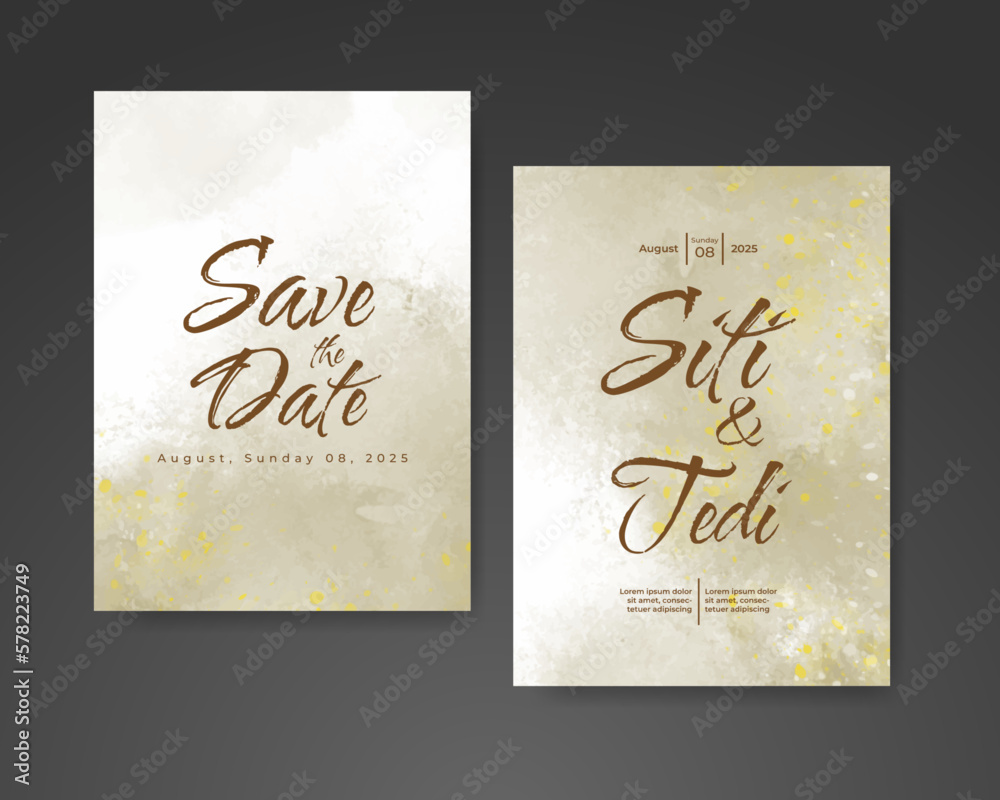 Wedding invitation with abstract watercolor background Wedding invitation with abstract watercolor background