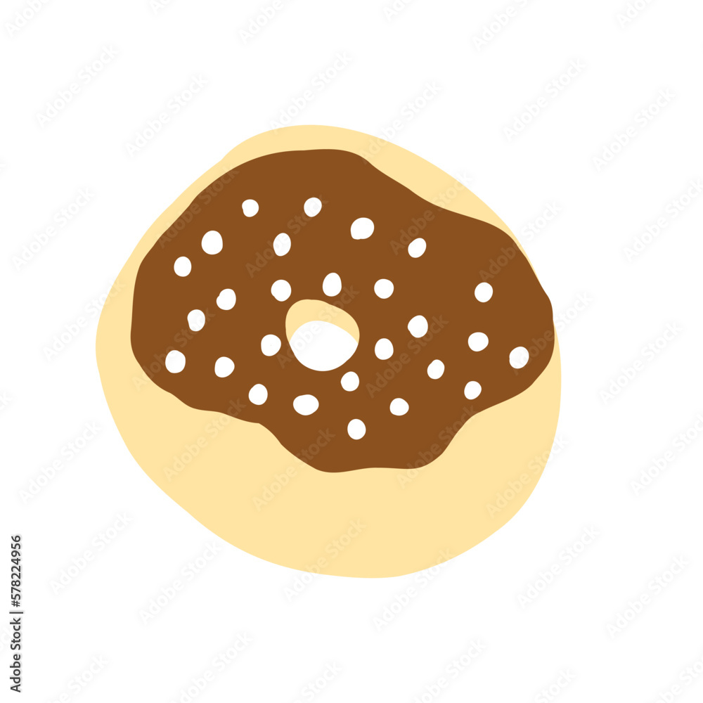 Donut in cartoon style. Vector illustration isolated on white background. Donut in cartoon style. Vector illustration isolated on white background.
