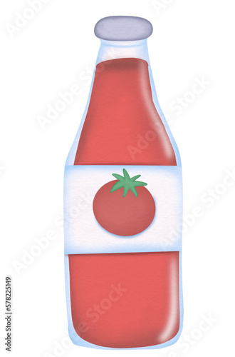tomato ketchup watercolor illustration 
