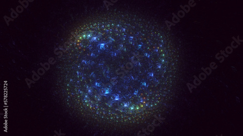 Wallpaper Mural 3D rendering abstract multicolor technology fractal light background Torontodigital.ca