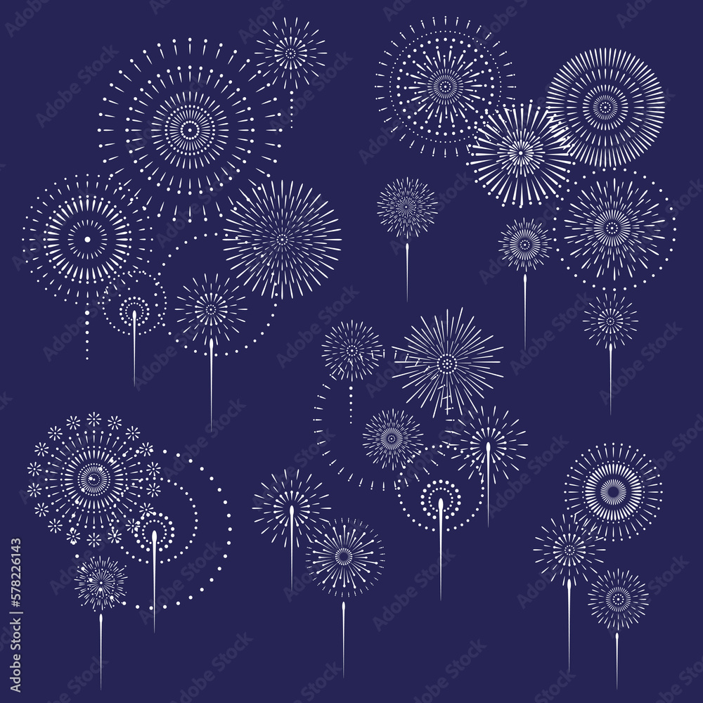 Japanese style fireworks material collection, Stock Vector | Adobe Stock