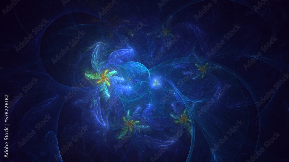 Obraz premium 3D rendering abstract multicolor technology fractal light background