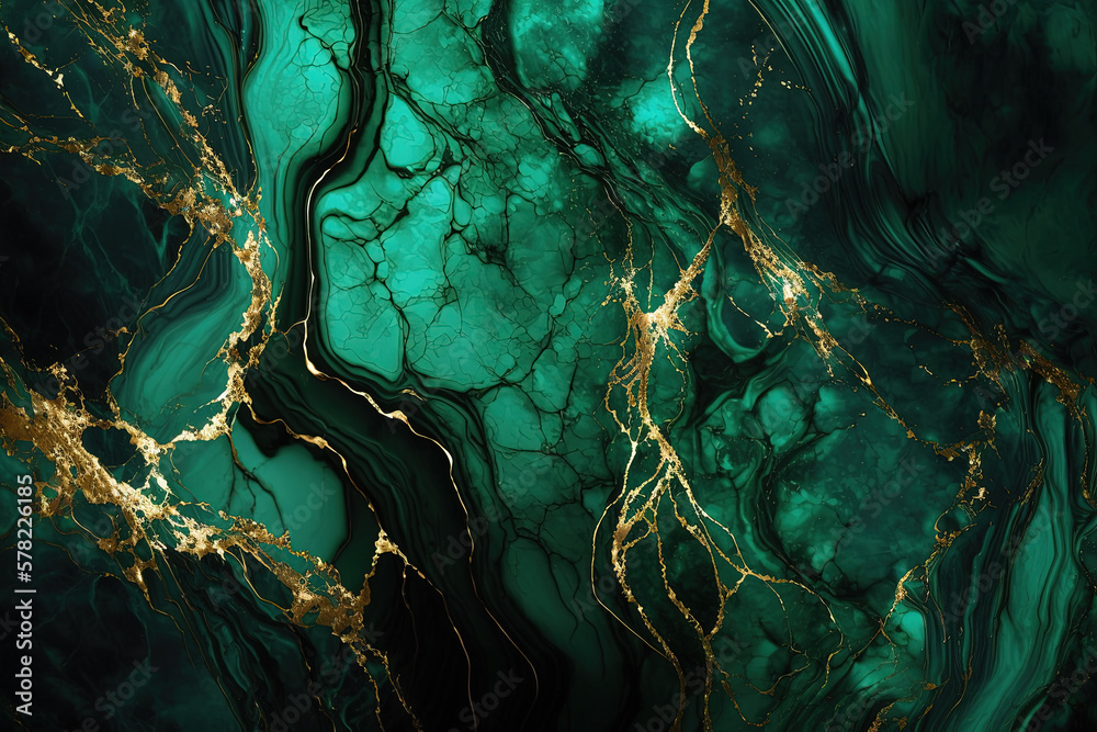 Dark green and gold marble background. Luxury marble stone texture