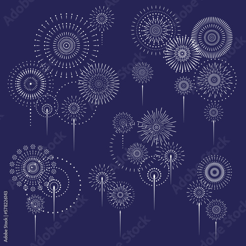 Japanese style fireworks material collection,