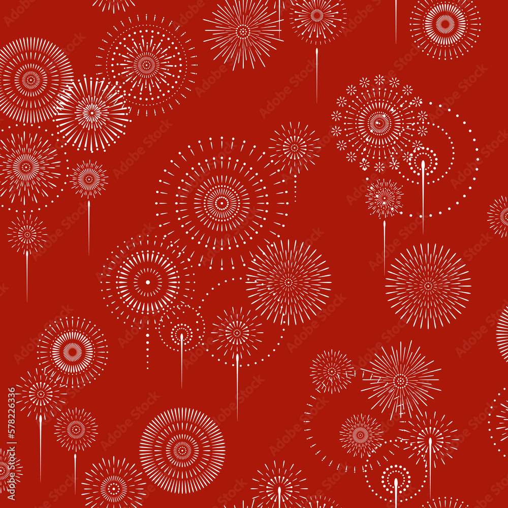 Japanese Firework Pattern Japanese style traditional fireworks seamless pattern, Stock Vector ...
