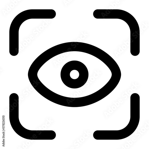 eye recognition line icon