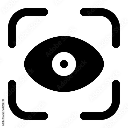 eye recognition glyph icon