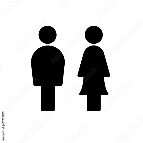 Man and woman icon. Man Woman toilet sign, vector illustration isolated on white background