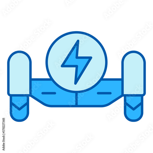 Gyroscooter front view and energy sign - icon, illustration on white background, color style