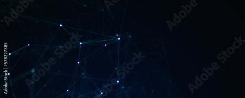 Abstract digital background with cybernetic particles. Illustration © TenPixels