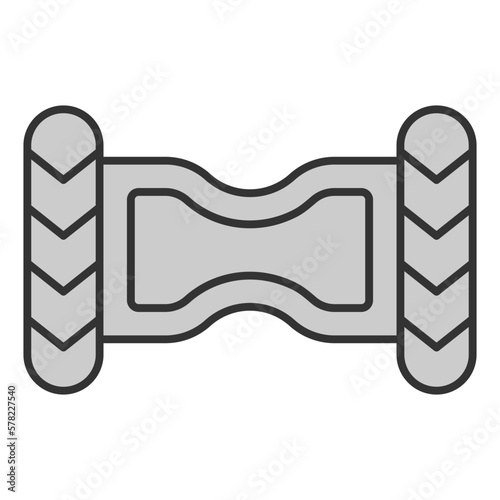 Gyroscooter, top view - icon, illustration on white background, grey style