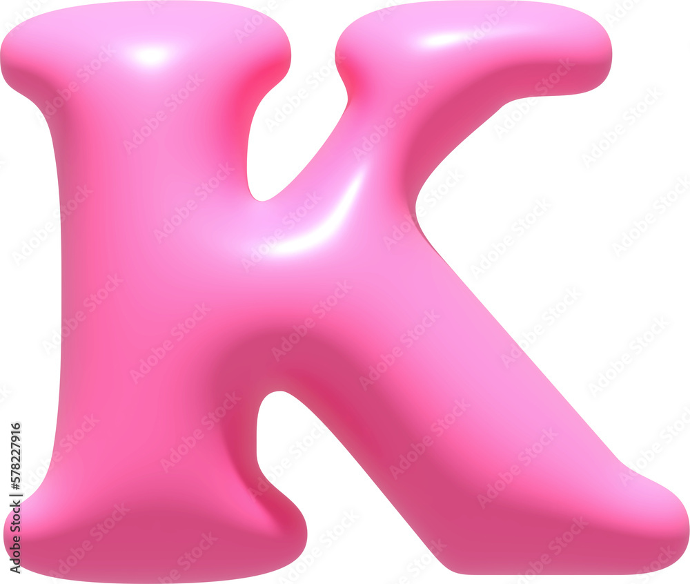 Alphabet illustration typeface letter K. Typography decorate design