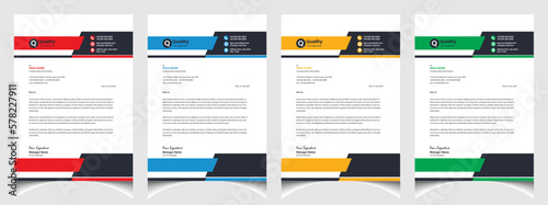 Corporate business colourful letterhead template with a4 size stationary item modern letterhead.