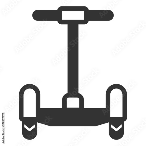 Gyroscooter with handle, front view - icon, illustration on white background, glyph style