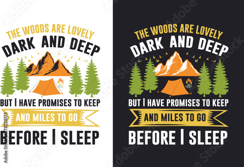 Camping T Shirt Design, Outdoor T-Shirt Design