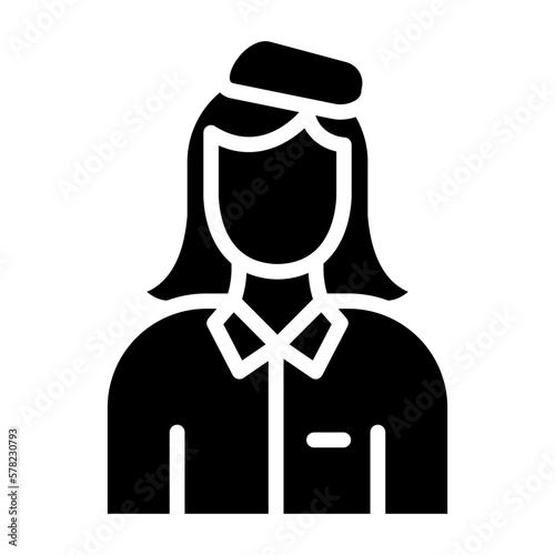 Vector Design Air Hostess Icon Style