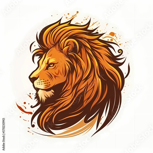 Lion head logo  AI generated