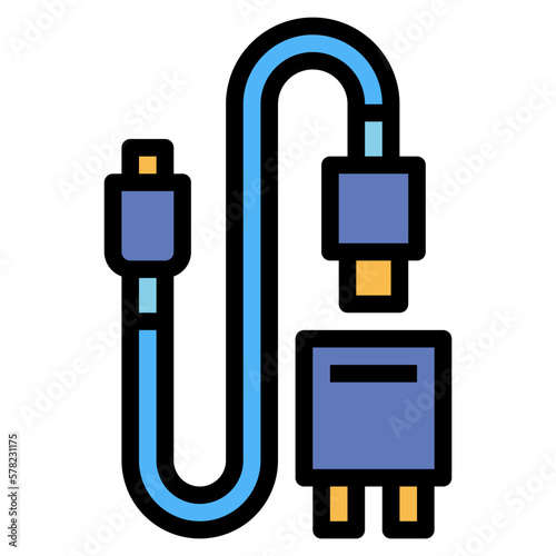 charger filled outline icon style