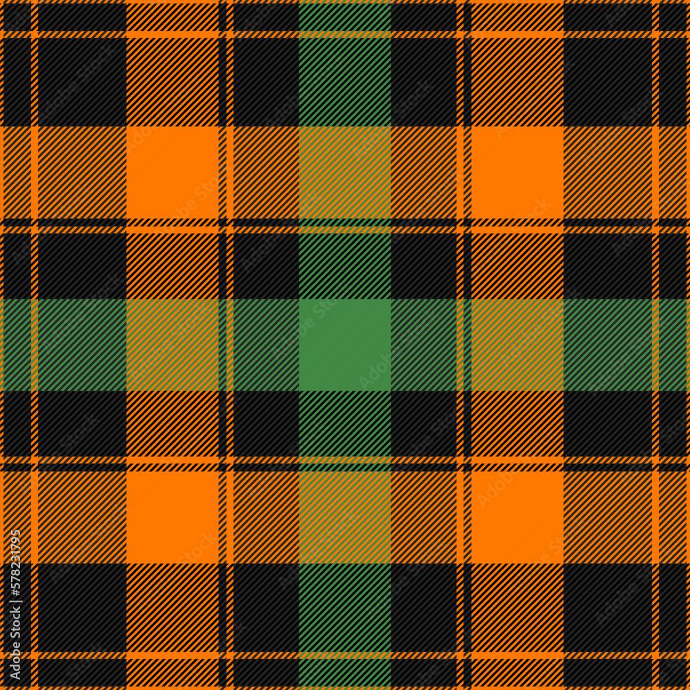 Green and yellow Irish check pattern