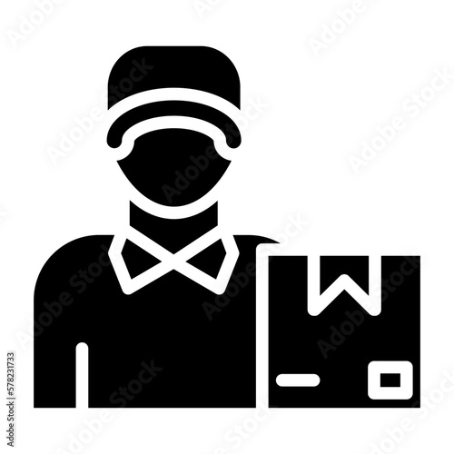 vector  courier man icon style