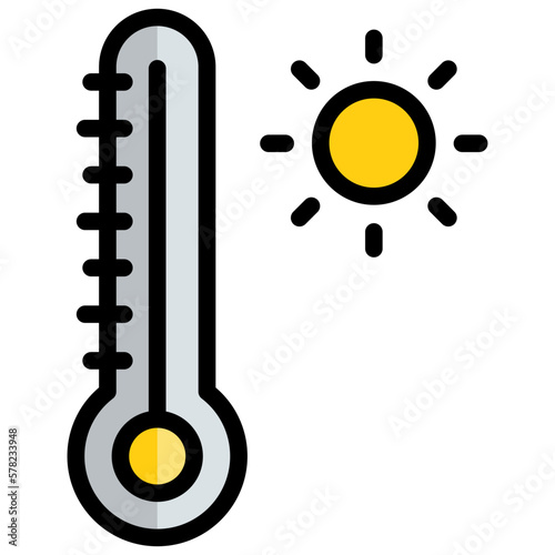 temperature ilustration design with filled outline